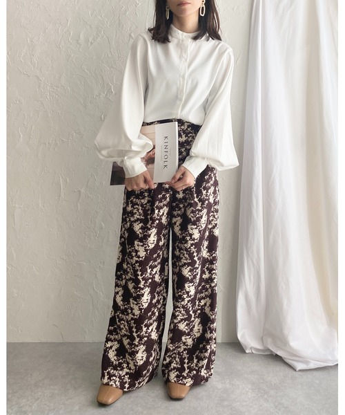She's Closet（シーズクローゼット）の「総柄フルレングスストレートパンツ（その他パンツ・レディース・グレー/モカ/ブラック・FREE）」の10枚目の写真