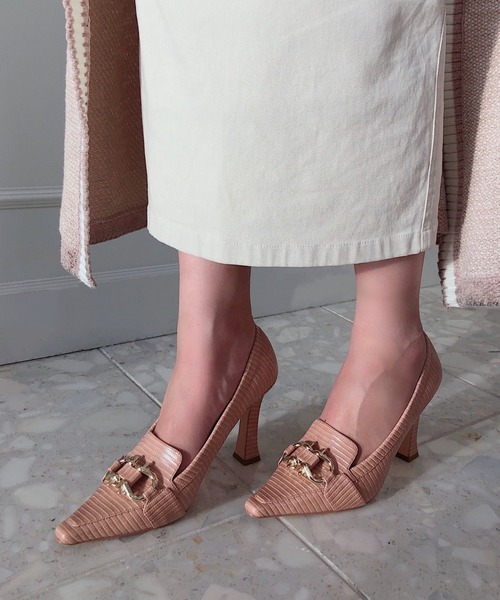 EIMY ISTOIRE（エイミーイストワール）の「エンボスレザーハイヒールローファー（ローファー・レディース・ブラック/ベージュ/ピンク/ホワイト・SMALL/MEDIUM/LARGE）」の17枚目の写真