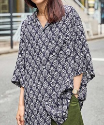 KANGOL/カンゴール 別注 ロゴ刺繍 ビッグシルエット 柄シャツ 総柄 オープンカラーシャツ アロハシャツ