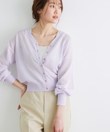 綿混シャイニーシアーカーディガン