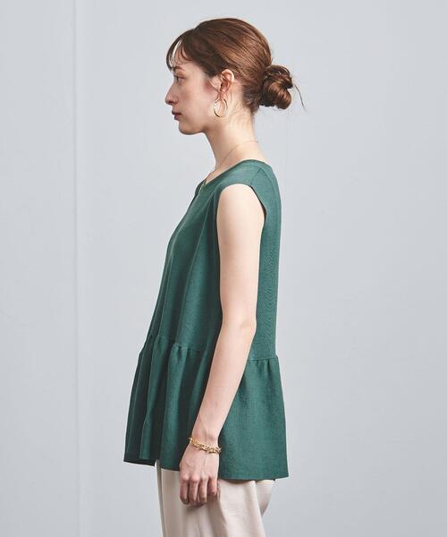 UNITED ARROWS(ユナイテッドアローズ)の「UBC C/PE イレギュラーペプラム ノースリーブ ニット†◆(ニット/セーター・レディース・グレー/ケリー・FREE)」の10枚目の写真