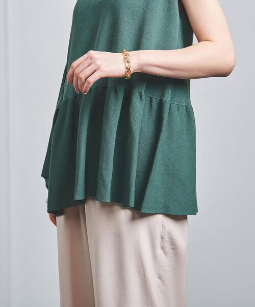 UNITED ARROWS(ユナイテッドアローズ)の「UBC C/PE イレギュラーペプラム ノースリーブ ニット†◆(ニット/セーター・レディース・グレー/ケリー・FREE)」の5枚目の写真