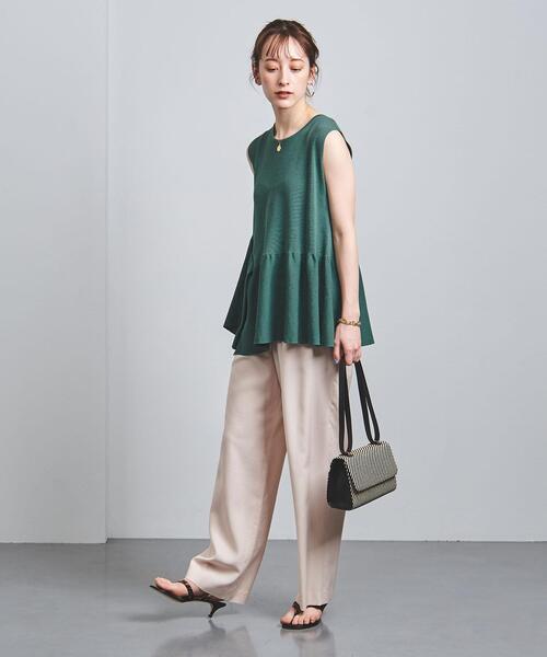 UNITED ARROWS(ユナイテッドアローズ)の「UBC C/PE イレギュラーペプラム ノースリーブ ニット†◆(ニット/セーター・レディース・グレー/ケリー・FREE)」の7枚目の写真