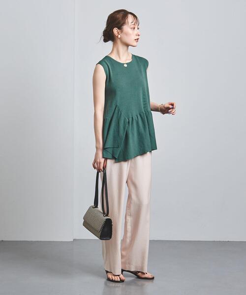 UNITED ARROWS(ユナイテッドアローズ)の「UBC C/PE イレギュラーペプラム ノースリーブ ニット†◆(ニット/セーター・レディース・グレー/ケリー・FREE)」の9枚目の写真