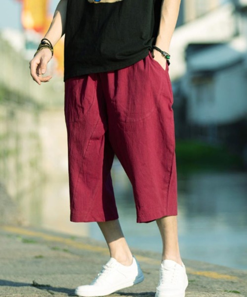 KOR（ケーオーアール）の「リラックス７分丈パンツ（その他パンツ・メンズ・ホワイト/ブラック/ネイビー/ブルー/ワインレッド・M/L/XL）」の5枚目の写真
