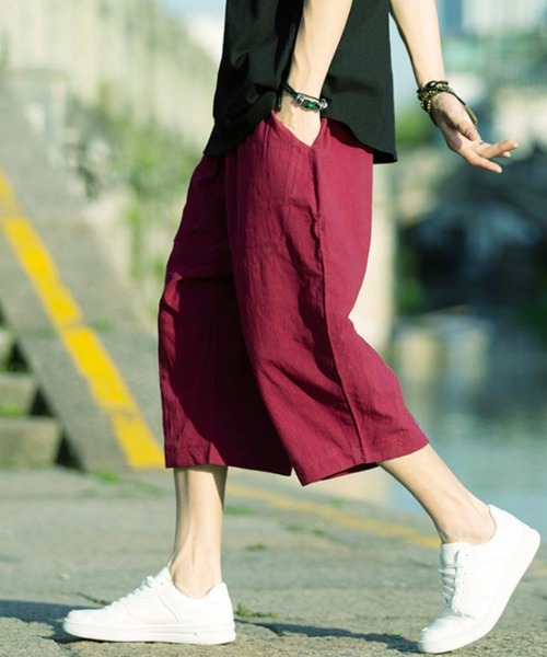 KOR（ケーオーアール）の「リラックス７分丈パンツ（その他パンツ・メンズ・ホワイト/ブラック/ネイビー/ブルー/ワインレッド・M/L/XL）」の17枚目の写真