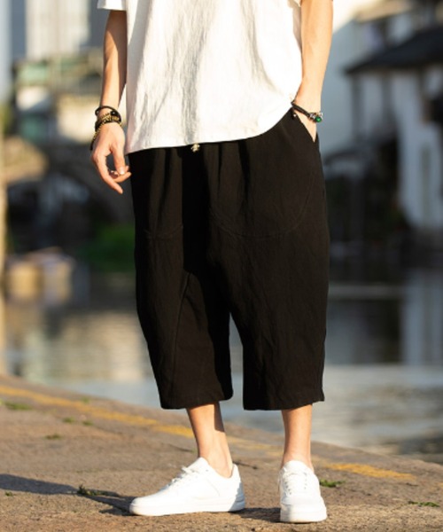 KOR（ケーオーアール）の「リラックス７分丈パンツ（その他パンツ・メンズ・ホワイト/ブラック/ネイビー/ブルー/ワインレッド・M/L/XL）」の9枚目の写真