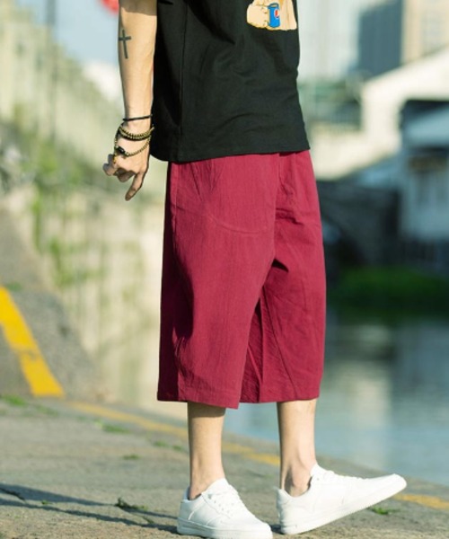 KOR（ケーオーアール）の「リラックス７分丈パンツ（その他パンツ・メンズ・ホワイト/ブラック/ネイビー/ブルー/ワインレッド・M/L/XL）」の8枚目の写真