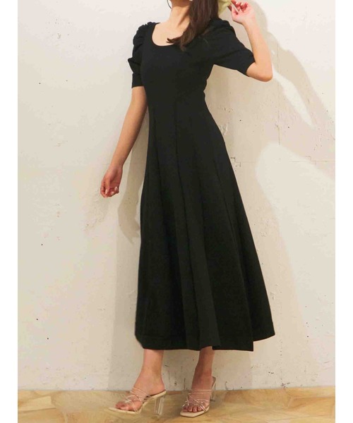 ROYAL PARTY（ロイヤルパーティー）の「パワショルニットフレアワンピース（ワンピース・レディース・ブラック/ベージュ/グリーン・FREE）」の19枚目の写真