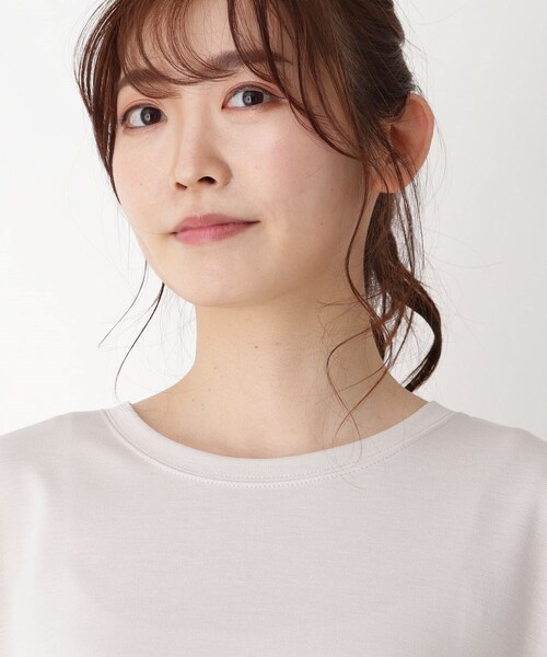 pink adobe(ピンクアドベ)の「◆【M-3L】【洗える/抗菌防臭/UVケア】前後2WAYリボンTシャツ(Tシャツ/カットソー・レディース・ライトグレー/ブラック/レモンイエロー/パープル系4/アイボリー系2・38/40/42/44)」の12枚目の写真