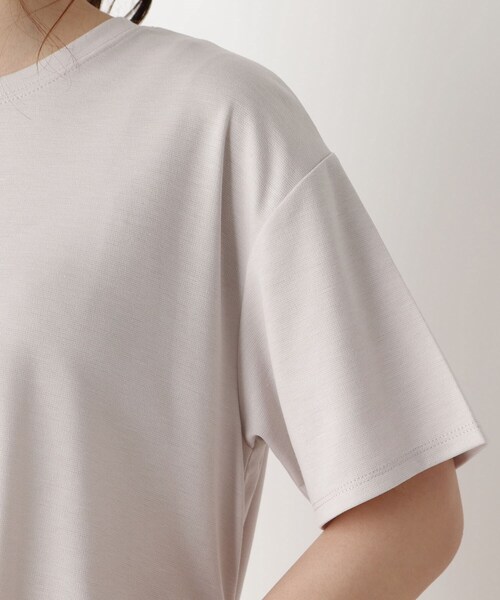 pink adobe(ピンクアドベ)の「◆【M-3L】【洗える/抗菌防臭/UVケア】前後2WAYリボンTシャツ(Tシャツ/カットソー・レディース・ライトグレー/ブラック/レモンイエロー/パープル系4/アイボリー系2・38/40/42/44)」の13枚目の写真