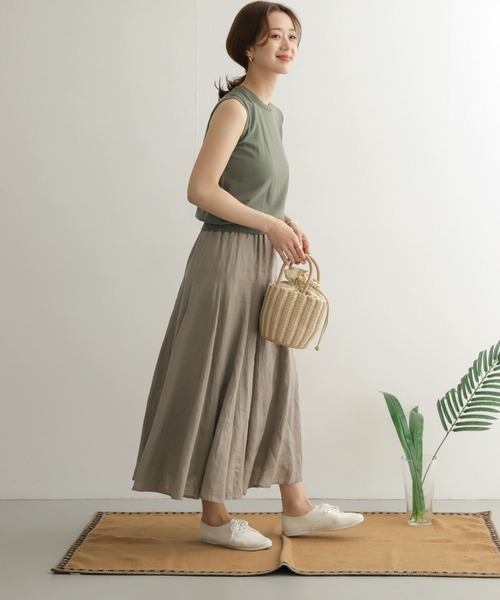 URBAN RESEARCH DOORS（アーバンリサーチドアーズ）の「ハイツイストコットンノースリーブニット（ニット/セーター・レディース・ブラック/ベージュ/ブルー/グリーン系その他・ONE）」の15枚目の写真