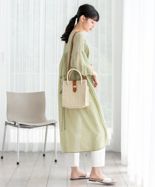 Edit Sheen（エディットシーン）の「2wayスクエアペーパーバッグ（かごバッグ・レディース・アイボリー/ベージュ・FREE）」の13枚目の写真