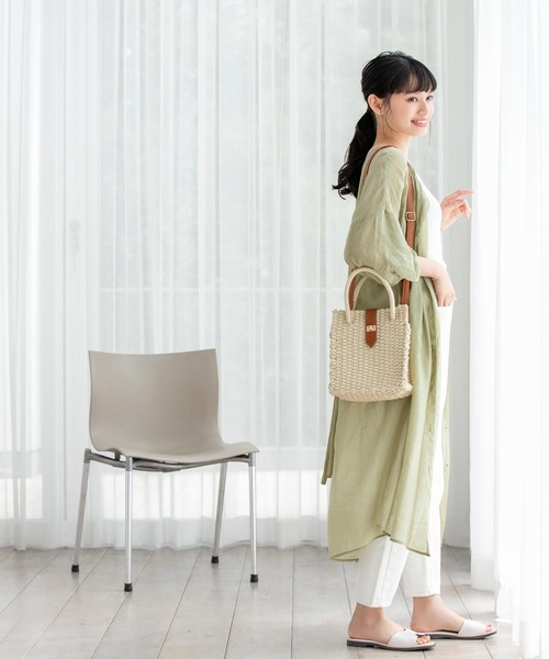 Edit Sheen（エディットシーン）の「2wayスクエアペーパーバッグ（かごバッグ・レディース・アイボリー/ベージュ・FREE）」の14枚目の写真