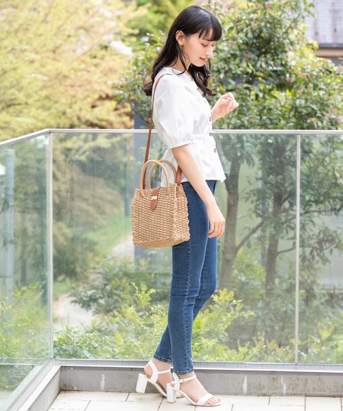 Edit Sheen（エディットシーン）の「2wayスクエアペーパーバッグ（かごバッグ・レディース・アイボリー/ベージュ・FREE）」の19枚目の写真