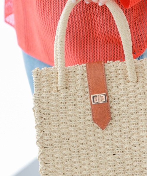 Edit Sheen（エディットシーン）の「2wayスクエアペーパーバッグ（かごバッグ・レディース・アイボリー/ベージュ・FREE）」の20枚目の写真