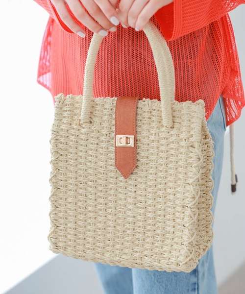 Edit Sheen（エディットシーン）の「2wayスクエアペーパーバッグ（かごバッグ・レディース・アイボリー/ベージュ・FREE）」の21枚目の写真