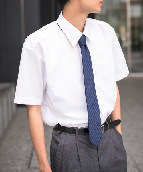 SETUP7（セットアップセブン）の「【ARVENSIS THE CLASSIC/LADE ASTON】クールビズ 半袖シャツ 形態安定/防シワ（ビジネスシャツ・メンズ・ブラック系1/ブルー系1/ホワイト系1/サックスブルー系1・首回り41cm/首回り43cm/首回り39cm）」の2枚目の写真