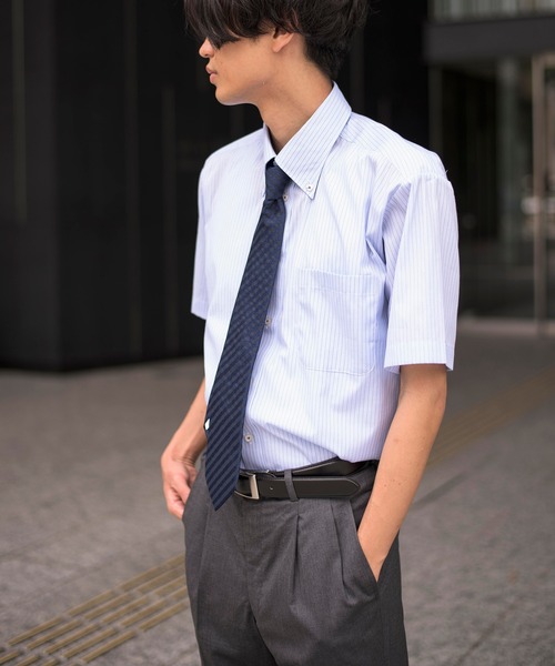 SETUP7（セットアップセブン）の「【ARVENSIS THE CLASSIC/LADE ASTON】クールビズ 半袖シャツ 形態安定/防シワ（ビジネスシャツ・メンズ・ブラック系1/ブルー系1/ホワイト系1/サックスブルー系1・首回り41cm/首回り43cm/首回り39cm）」の22枚目の写真