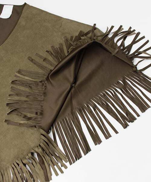 SENSE OF PLACE by URBAN RESEARCH（センスオブプレイスバイアーバンリサーチ）の「CFO スエードフリンジポンチョ∴（ポンチョ・レディース・ブラウン・FREE）」の7枚目の写真