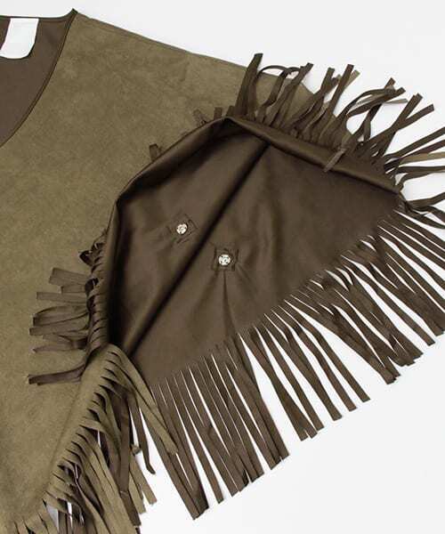 SENSE OF PLACE by URBAN RESEARCH（センスオブプレイスバイアーバンリサーチ）の「CFO スエードフリンジポンチョ∴（ポンチョ・レディース・ブラウン・FREE）」の9枚目の写真