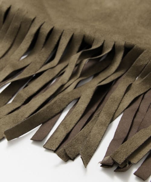 SENSE OF PLACE by URBAN RESEARCH（センスオブプレイスバイアーバンリサーチ）の「CFO スエードフリンジポンチョ∴（ポンチョ・レディース・ブラウン・FREE）」の3枚目の写真