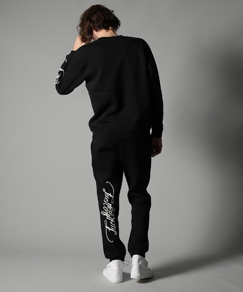 STUD MUFFIN（スタッドマフィン）の「msw912-TC裏毛起毛 マルチサガラパッチ&フォームプリント スエットシャツ（スウェット・メンズ・ブラック/杢グレー・2/4/3）」の6枚目の写真