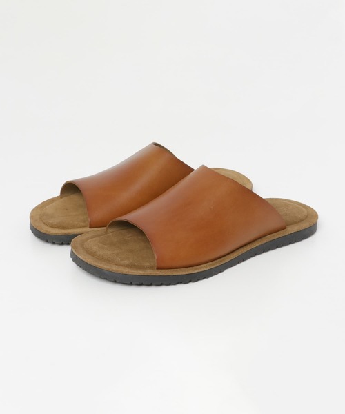 CORSO ROMA，9（コルソローマ）の「【別注】CORSO ROMA, 9　ワイドレザー × スウェードサンダル（サンダル・メンズ・ライトブラウン/ブラック・40/41/42）」の5枚目の写真