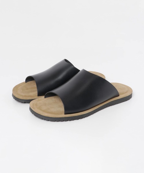 CORSO ROMA，9（コルソローマ）の「【別注】CORSO ROMA, 9　ワイドレザー × スウェードサンダル（サンダル・メンズ・ライトブラウン/ブラック・40/41/42）」の6枚目の写真