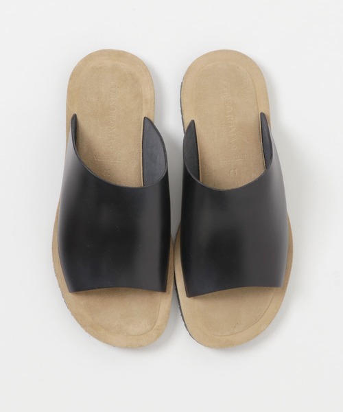 CORSO ROMA，9（コルソローマ）の「【別注】CORSO ROMA, 9　ワイドレザー × スウェードサンダル（サンダル・メンズ・ライトブラウン/ブラック・40/41/42）」の7枚目の写真