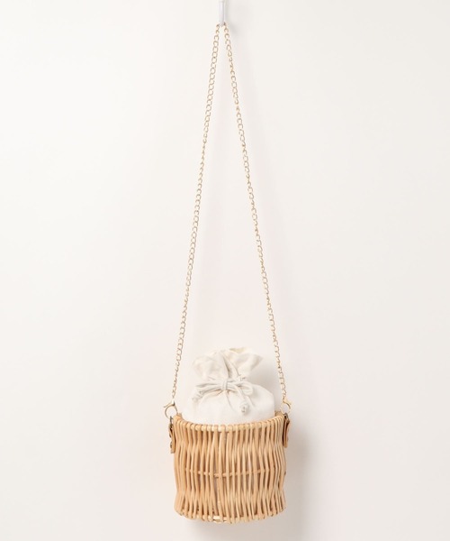 LAC-VERT（ラック・ヴェール）の「パール2WAYミニかごバッグ（かごバッグ・レディース・ベージュ/その他1・FREE）」の11枚目の写真