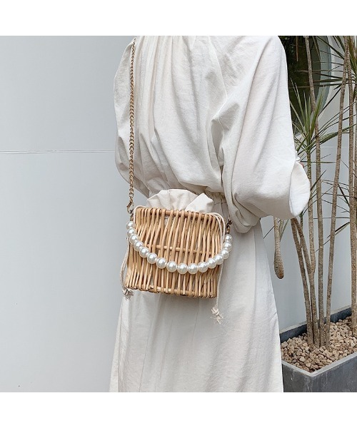 LAC-VERT（ラック・ヴェール）の「パール2WAYミニかごバッグ（かごバッグ・レディース・ベージュ/その他1・FREE）」の19枚目の写真
