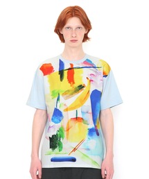 フローイングフルーツ｜フロント総柄Tシャツ(ブルー)