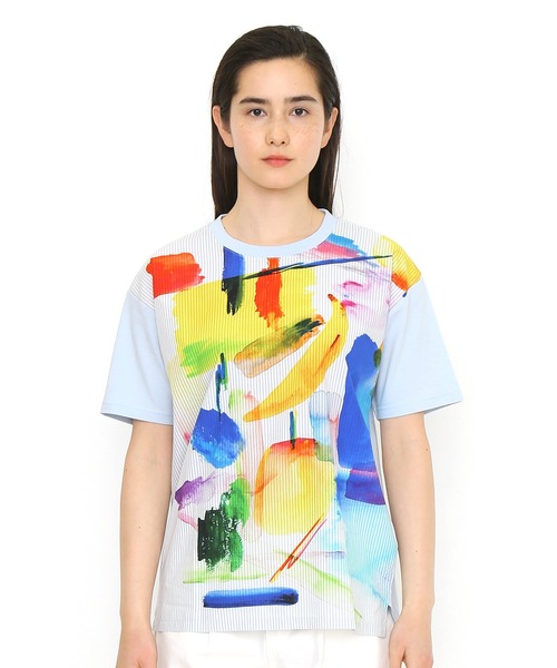 Design Tshirts Store graniph（デザイン　ティーシャツ　ストア　グラニフ）の「フローイングフルーツ｜フロント総柄Tシャツ(ブルー)（Tシャツ/カットソー・メンズ・ブルー・X-LARGE/SMALL/LARGE/MEDIUM）」の2枚目の写真