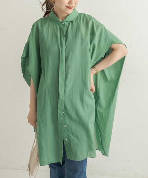 CAPRICIEUX LE'MAGE（カプリシューレマージュ）の「BOXスリーブシャツ（シャツ/ブラウス・レディース・ブラック/グレイッシュベージュ/グリーン・FREE）」の3枚目の写真