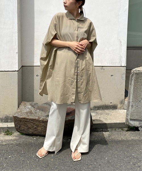 CAPRICIEUX LE'MAGE（カプリシューレマージュ）の「BOXスリーブシャツ（シャツ/ブラウス・レディース・ブラック/グレイッシュベージュ/グリーン・FREE）」の5枚目の写真