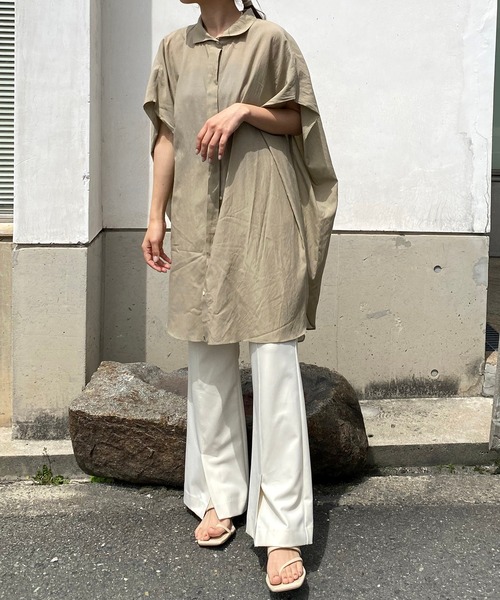 CAPRICIEUX LE'MAGE（カプリシューレマージュ）の「BOXスリーブシャツ（シャツ/ブラウス・レディース・ブラック/グレイッシュベージュ/グリーン・FREE）」の6枚目の写真