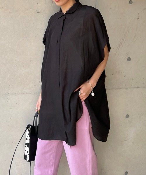 CAPRICIEUX LE'MAGE（カプリシューレマージュ）の「BOXスリーブシャツ（シャツ/ブラウス・レディース・ブラック/グレイッシュベージュ/グリーン・FREE）」の9枚目の写真