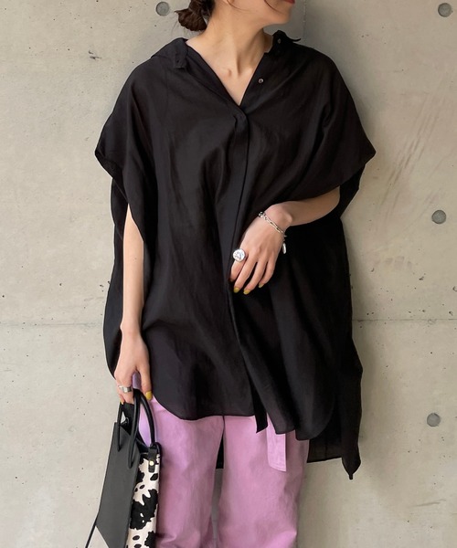 CAPRICIEUX LE'MAGE（カプリシューレマージュ）の「BOXスリーブシャツ（シャツ/ブラウス・レディース・ブラック/グレイッシュベージュ/グリーン・FREE）」の11枚目の写真