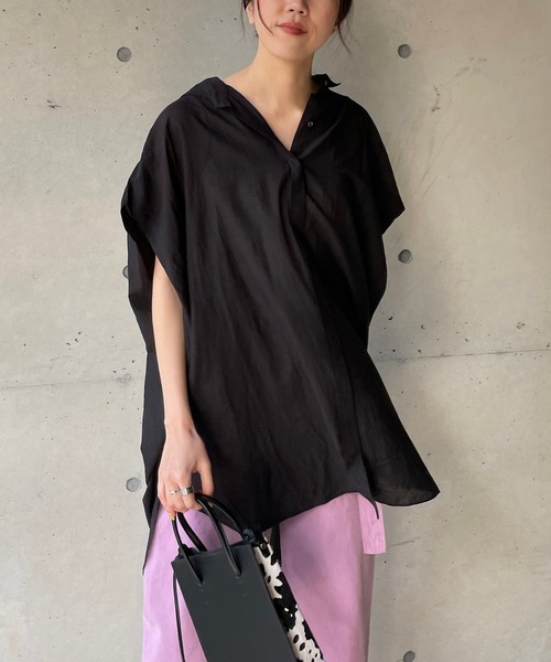 CAPRICIEUX LE'MAGE（カプリシューレマージュ）の「BOXスリーブシャツ（シャツ/ブラウス・レディース・ブラック/グレイッシュベージュ/グリーン・FREE）」の12枚目の写真