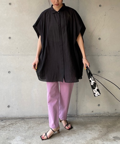 CAPRICIEUX LE'MAGE（カプリシューレマージュ）の「BOXスリーブシャツ（シャツ/ブラウス・レディース・ブラック/グレイッシュベージュ/グリーン・FREE）」の13枚目の写真