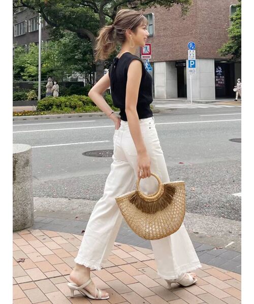 MURUA(ムルーア)の「コンパクトカシュクールニット(ニット/セーター・レディース・ブラック/ライトグリーン/アイボリー・FREE)」の8枚目の写真