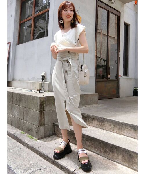 MURUA(ムルーア)の「コンパクトカシュクールニット(ニット/セーター・レディース・ブラック/ライトグリーン/アイボリー・FREE)」の12枚目の写真