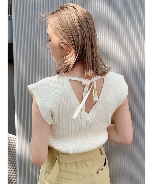 MURUA(ムルーア)の「コンパクトカシュクールニット(ニット/セーター・レディース・ブラック/ライトグリーン/アイボリー・FREE)」の10枚目の写真