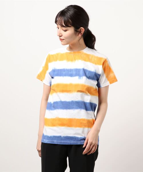 FRUIT OF THE LOOM(フルーツオブザルーム)の「BORDER DYE Tシャツ / ユニセックス / ボーダー / タイダイ(Tシャツ/カットソー・レディース・ブラック/ブラウン/オレンジ・S/M/L/XL)」の3枚目の写真