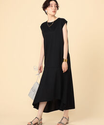 【SALT+JAPAN/ソルトプラスジャパン】防汚加工アシンメトリーワンピース