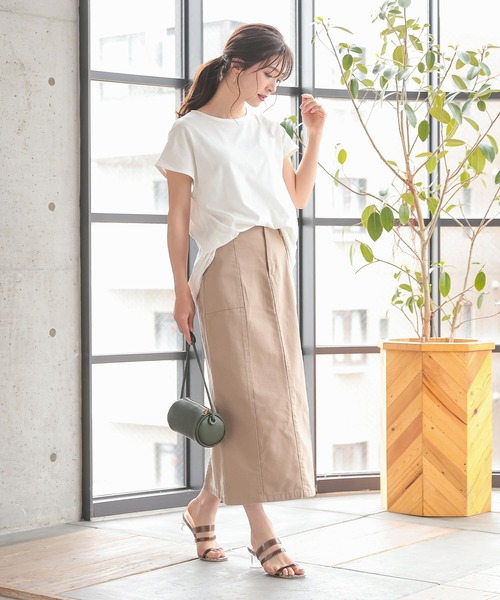 KOBE LETTUCE（コウベレタス）の「汗ジミ防止ノースリーブカットソー＆フレンチスリーブTシャツ（Tシャツ/カットソー・レディース・ブラック/ベージュ系その他/ホワイト系その他/ミント/オフホワイト/ブラック系その他/ブラウン系その他/ブラウン/ベージュ/グリーン系その他・1/2）」の17枚目の写真