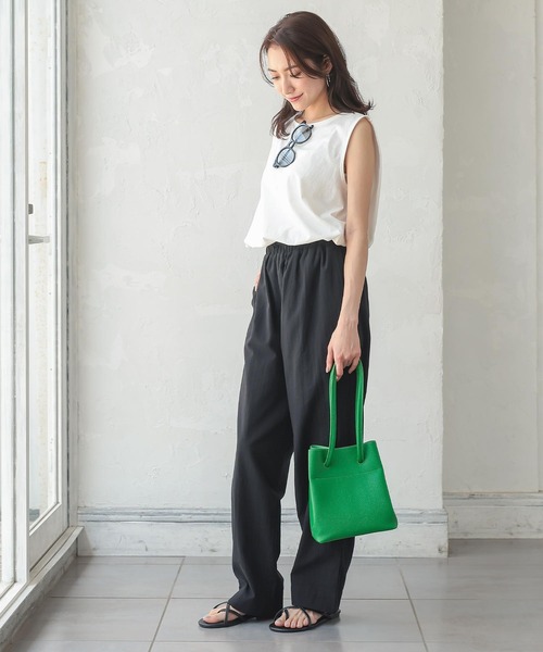 KOBE LETTUCE（コウベレタス）の「汗ジミ防止ノースリーブカットソー＆フレンチスリーブTシャツ（Tシャツ/カットソー・レディース・ブラック/ベージュ系その他/ホワイト系その他/ミント/オフホワイト/ブラック系その他/ブラウン系その他/ブラウン/ベージュ/グリーン系その他・1/2）」の16枚目の写真