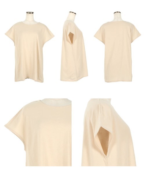 KOBE LETTUCE（コウベレタス）の「汗ジミ防止ノースリーブカットソー＆フレンチスリーブTシャツ（Tシャツ/カットソー・レディース・ブラック/ベージュ系その他/ホワイト系その他/ミント/オフホワイト/ブラック系その他/ブラウン系その他/ブラウン/ベージュ/グリーン系その他・1/2）」の12枚目の写真