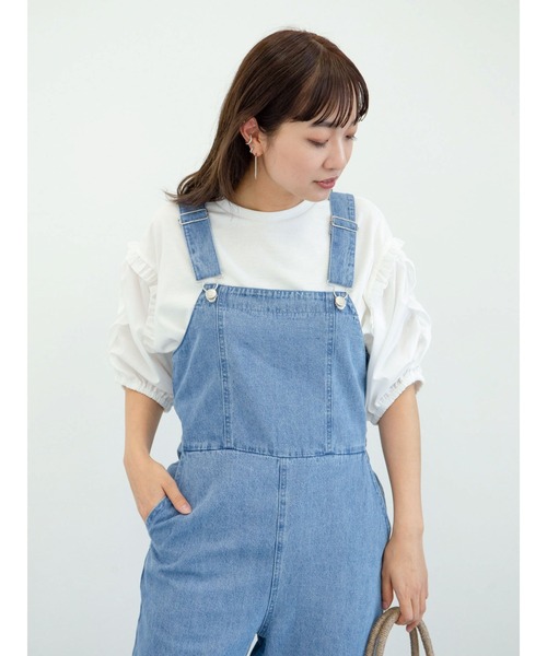 Sugar spoon（シュガースプーン）の「・SUGAR SPOON デニムレースアップサロペット＊（サロペット/オーバーオール・レディース・ブラック/インディゴブルー/ライトインディゴブルー・FREE）」の7枚目の写真